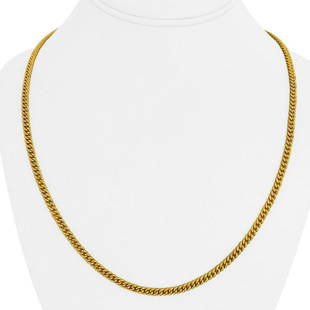 24k Pure Yellow Gold 44.2g Solid Heavy 4mm Curb Link Chain Necklace 22": Condition: Excellent Condition, Professionally Cleaned and Polished Metal: 24k Gold (Marked, and Professionally Tested) Weight: 44.2g Length: 22 Inches Width: 4mm Closure: Hook Markings: "9999"