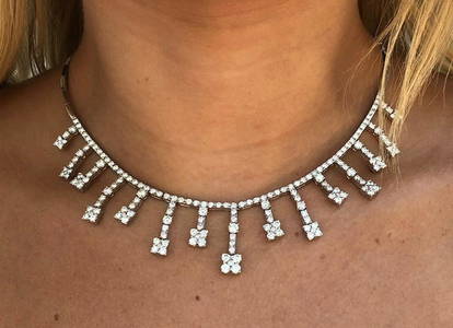 Superb 8 Carats GH Color VS1 Clarity Diamonds Leo Pizzo Necklace 18K W. Gold