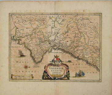 1640 Janssen Map of Valencia, Spain -- Valentia Regnum Contestani, Ptol. Edentani, Plin.: Title: 1640 Janssen Map of Valencia, Spain -- Valentia Regnum Contestani, Ptol. Edentani, Plin.Cartographer: J JanssonYear / Place: 1640, AmsterdamMap Dimension (in.): 13.9x18.9 in. This is a superb