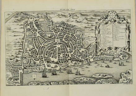 1749 Bellin View of Goa -- Plan de Goa: Title: 1749 Bellin View of Goa -- Plan de GoaCartographer: J BellinYear / Place: 1749, ParisMap Dimension (in.): 8.3 X 13.8 in. This is a lovely bird's-eye view of Goa, with north oriented to the