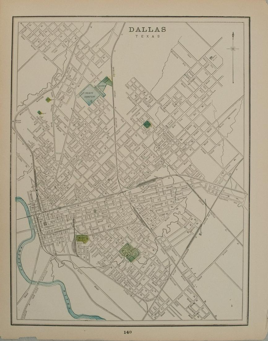 1895 Cram Map of Dallas [verso] Memphis -- Dallas Texas [verso] Memphis (1 of 2)