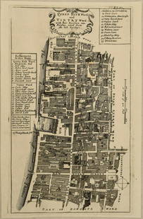 1720 Strype Map of London Ward by Southwark Bridge on Thames -- Queen Hith Ward and Vintry Ward…: Title: 1720 Strype Map of London Ward by Southwark Bridge on Thames -- Queen Hith Ward and Vintry Ward…Cartographer: J StrypeYear / Place: 1720, LondonMap Dimension (in.): 11.9 X 6.9 in. This is a