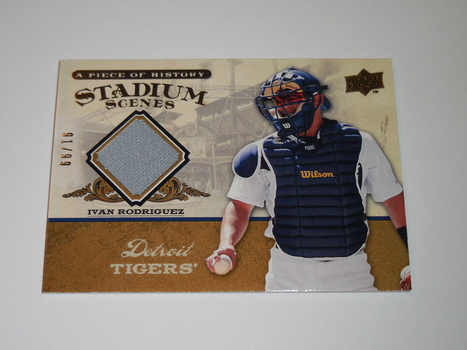 2008 UPPER DECK IVAN RODRIGUEZ JERSEY CARD (1 of 2)