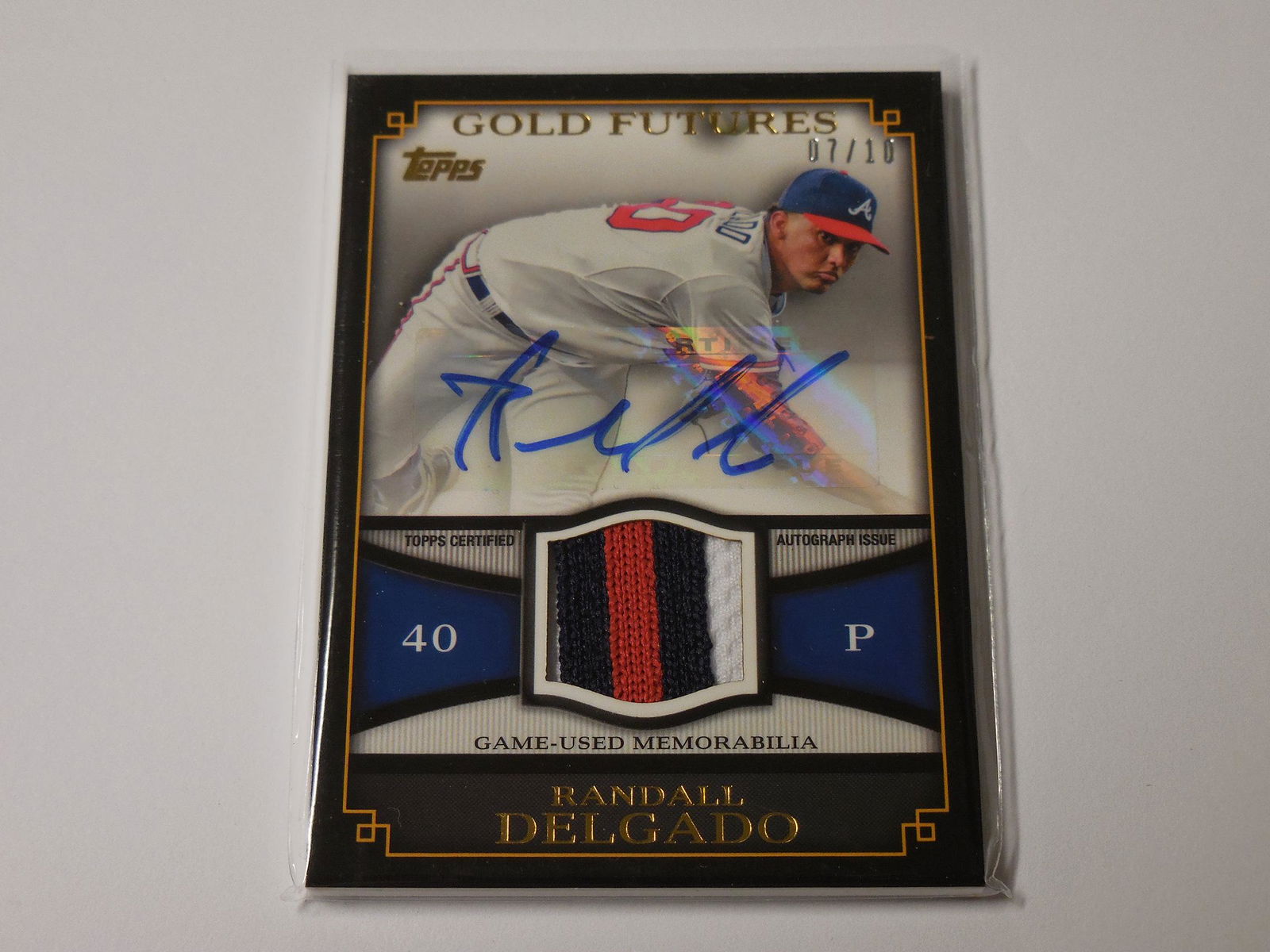 2012 TOPPS RANDALL DELGADO AUTO PATCH #D 07/10 (1 of 2)