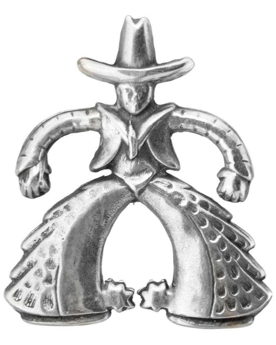 Anonymous Sterling Silver Cowboy Pin (1 of 5)