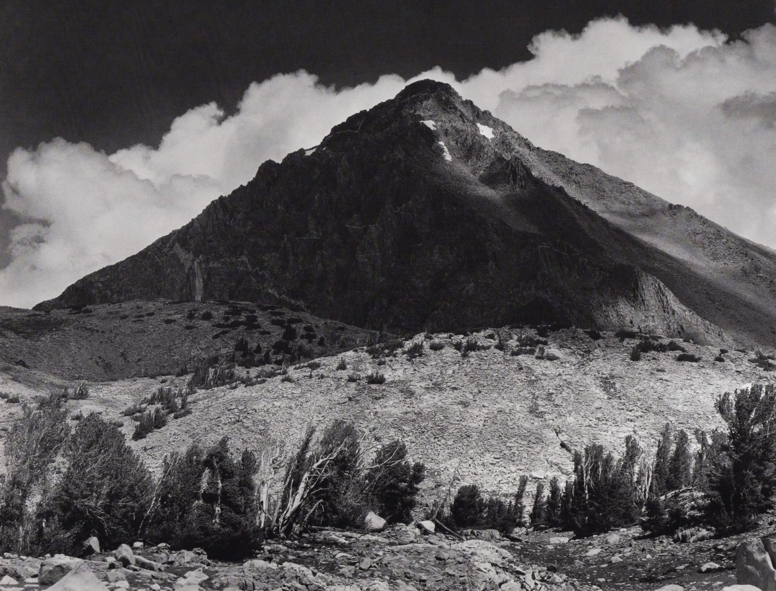 ANSEL ADAMS - Mt. Wynne, Kings Canyon ca1935: Artist: ANSEL ADAMS Print Title: Mt. Wynne, Kings Canyon ca1935 Medium: Photolithograph Printed 1970’s in the US Image Size: approx. 10 x 13” Ansel Easton Adams (1902 – 1984),was an