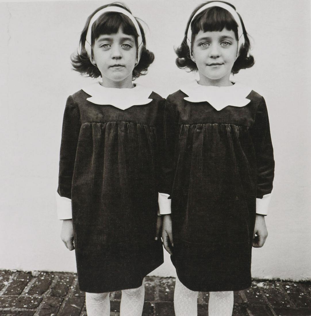 DIANE ARBUS - Identical twins, Roselle, NJ, 1967: Artist: DIANE ARBUS Print Title: Identical twins, Roselle, NJ, 1967 Medium: Authentic Vintage Photoengraving Printed 1970’s in the US Image size (inches) approx. 8 x 8” Diane Arbus (1923 &