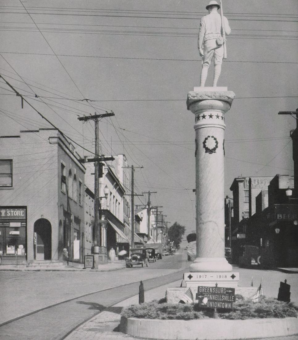 WALKER EVANS - Main Street of Pennsylvania Town, 1935: Artist: WALKER EVANS Print Title: Main Street of Pennsylvania Town, 1935 Printing Date: 1930’s Medium: Photoengraving Printed in: the USA Image Size: 8 x 7” Walker Evans(1903–1975) w