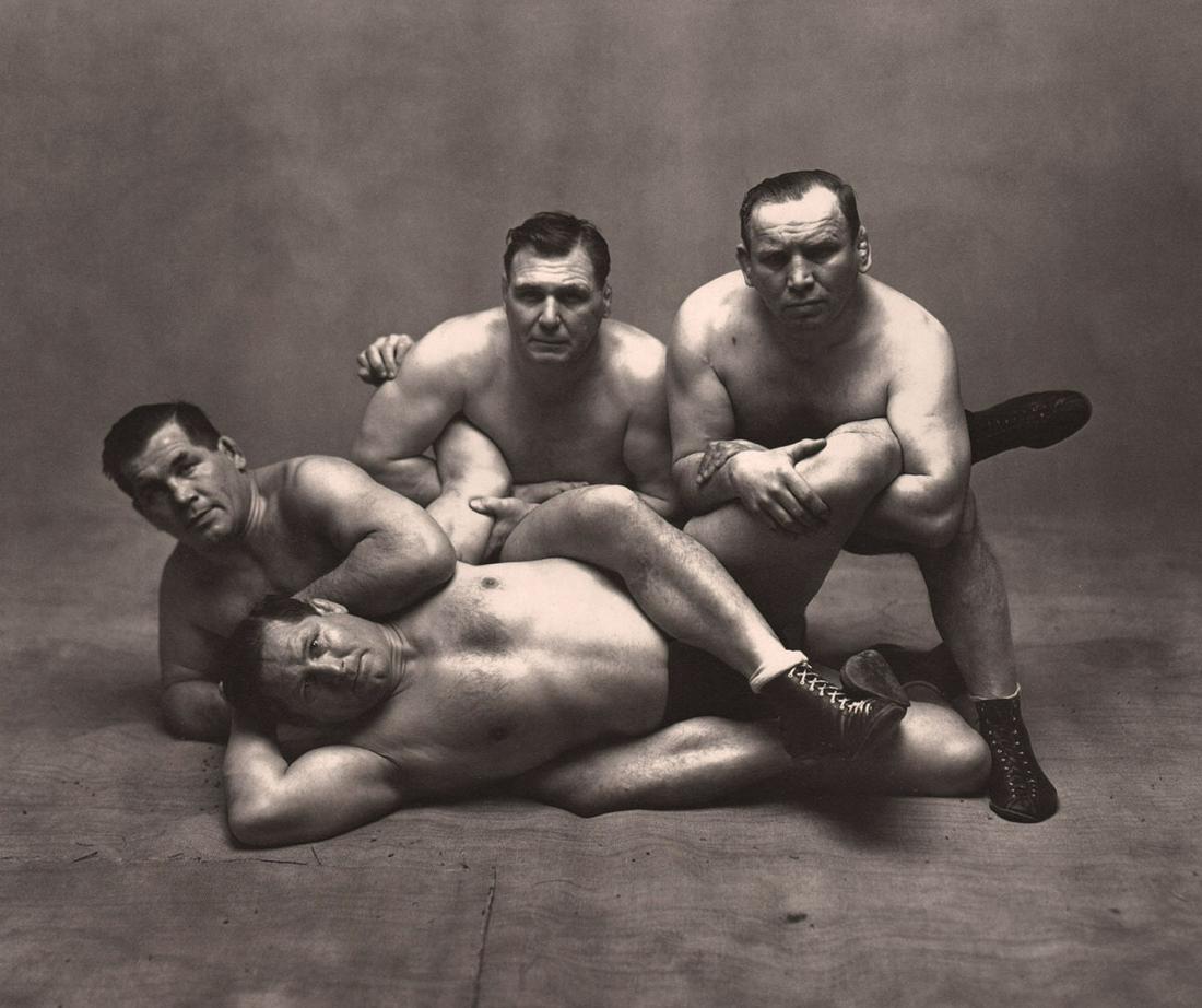 IRVING PENN - Four Dusek Brothers in NY, 1948: Artist: IRVING PENN Print Title: Four Dusek Brothers in NY, 1948 Medium: Photolithograph Printed 1980’s in the US Image size (inches) approx. 7 x 9” Irving Penn was an American photographe