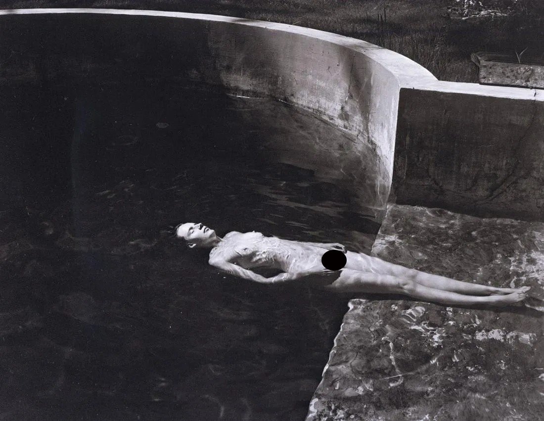 EDWARD WESTON - Nude Floating: Artist: EDWARD WESTON Print Title: Nude Floating Medium: Photoengraving Printed in Hong Kong in the 1990â€™s Image Size approx: 6.5 x 8.5 Edward Weston 1886-1958) was a 20th-century American phot