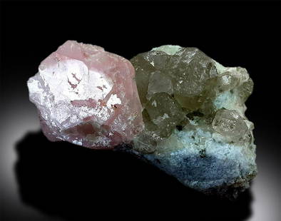 Pink Morganite Crystal with Quartz on Matrix from Afghanistan: Morganite Specimen , Pink Morganite Crystal with Quartz on Matrix from Afghanistan - Weight : 617 Gram Specimen size : 102*80*70 mm Origin : Afghanistan Treatment : None item Code : D28-09 