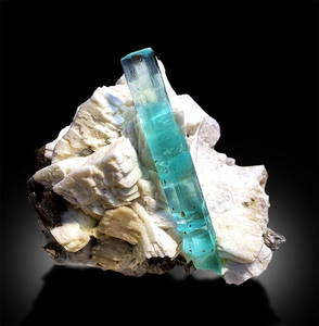 Aquamarine Specimen with Feldspar Museum Grade Aquamarine