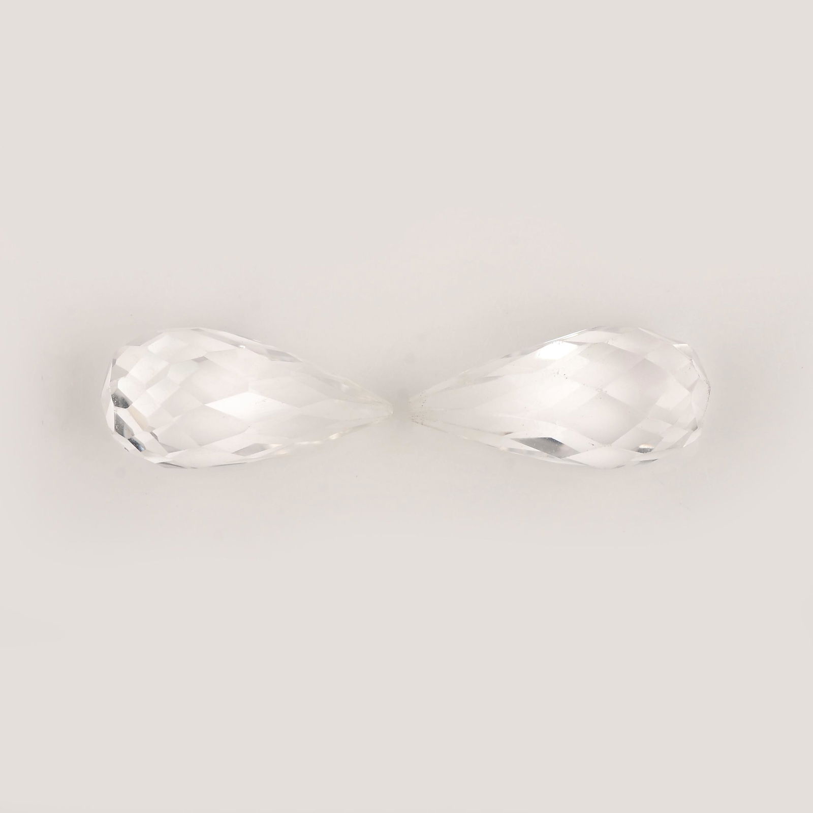 25 Carat White Color Drops Natural Crystal Quartz Loose Gemstone 2 Pieces (1 of 7)