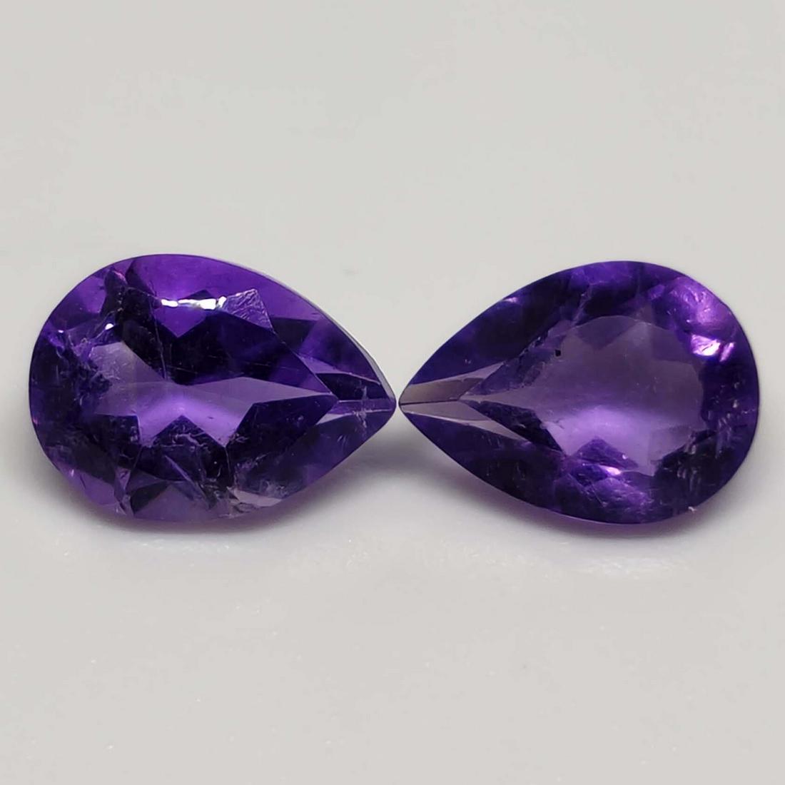 2.00 ct Natural Brazilian Purple Amethyst Pair (1 of 2)