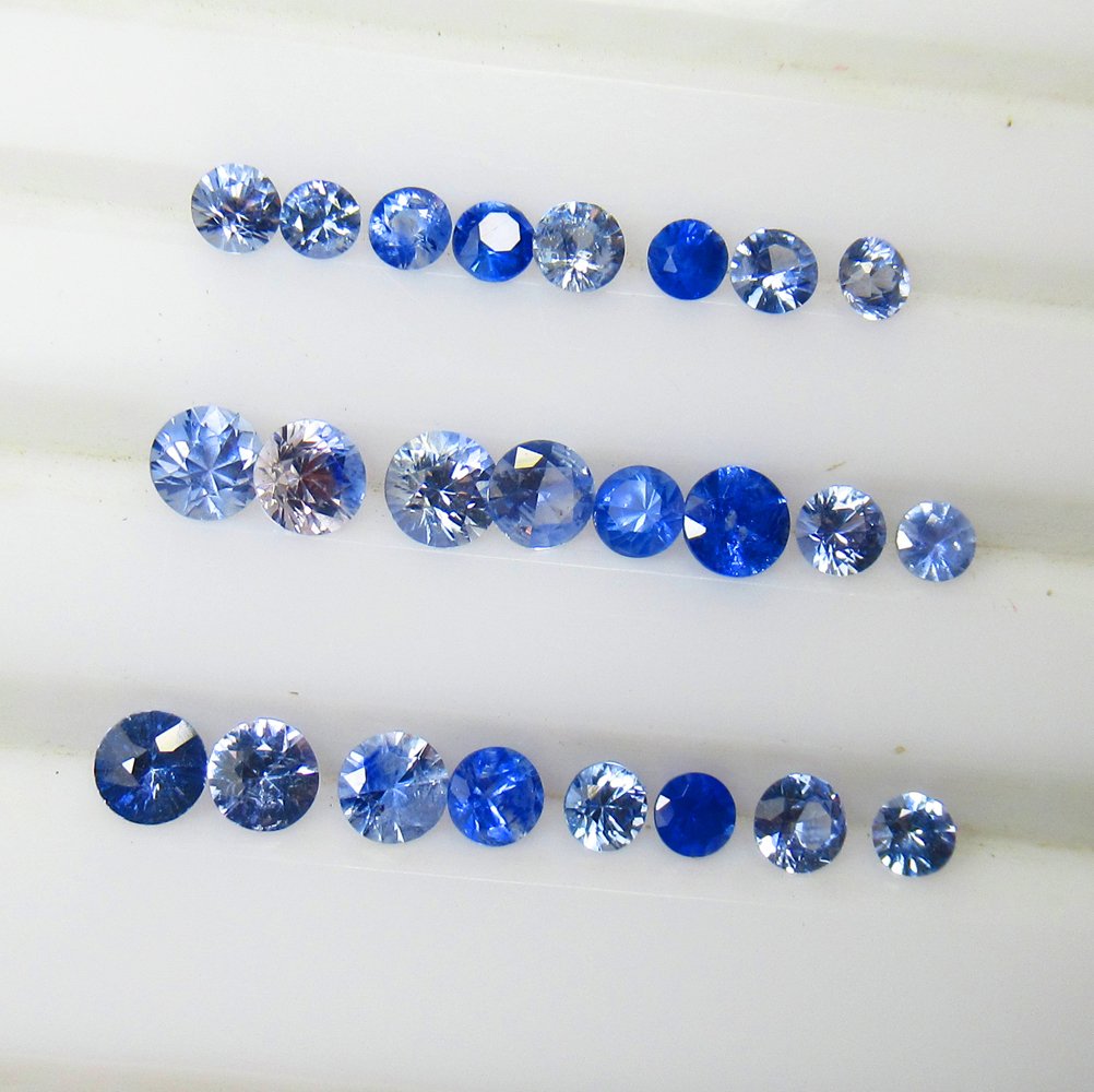 2.75 Ctw Natural 28 Ceylon Blue Sapphire Round Lot (1 of 3)
