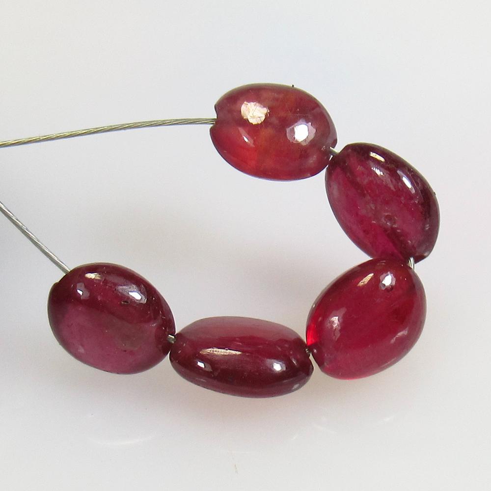 6.02 Ctw Natural 5 Mozambique Red Ruby Dumble Beads (1 of 2)