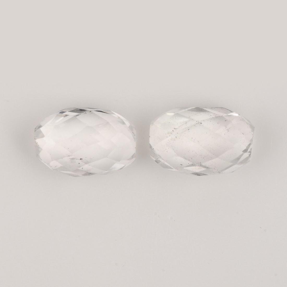 35 Carat White Color Drops Natural Crystal Quartz Loose Gemstone 2 Pieces (1 of 7)