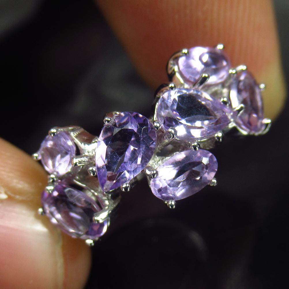 2.45 g 925 Sealed Silver Natural Amethyst Ring (1 of 3)