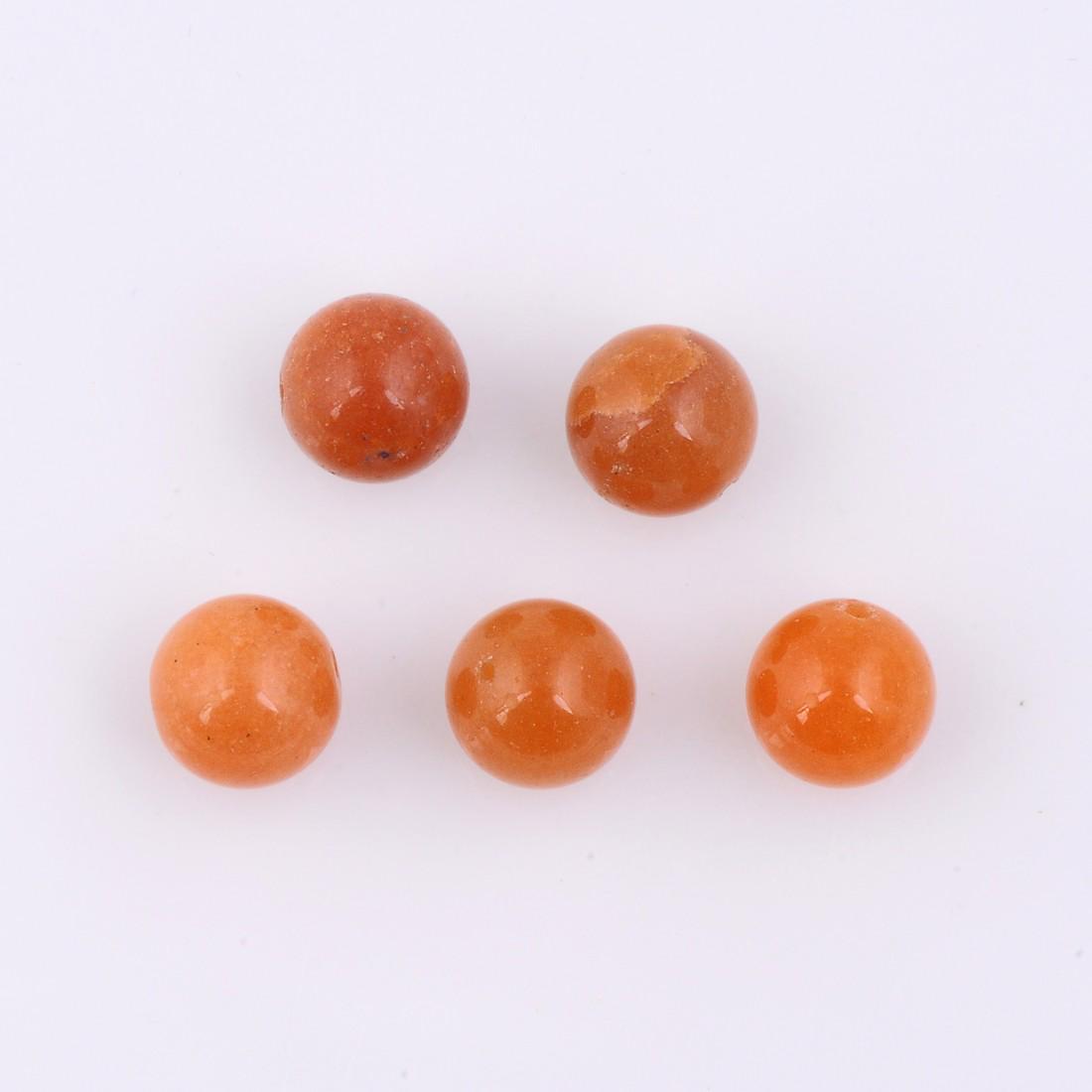 Orange Color 19.9 Carat Round Ball Shape Natural Carnelian Loose Gemstone 5 Pieces (1 of 7)