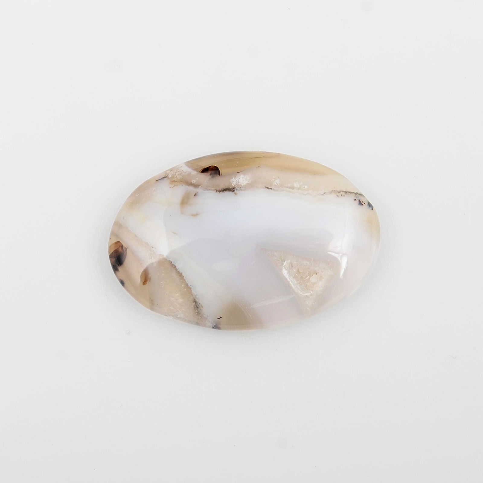 White Color 18.6 Carat Oval Shape Natural Agate Loose Gemstone 1 Pieces (1 of 7)