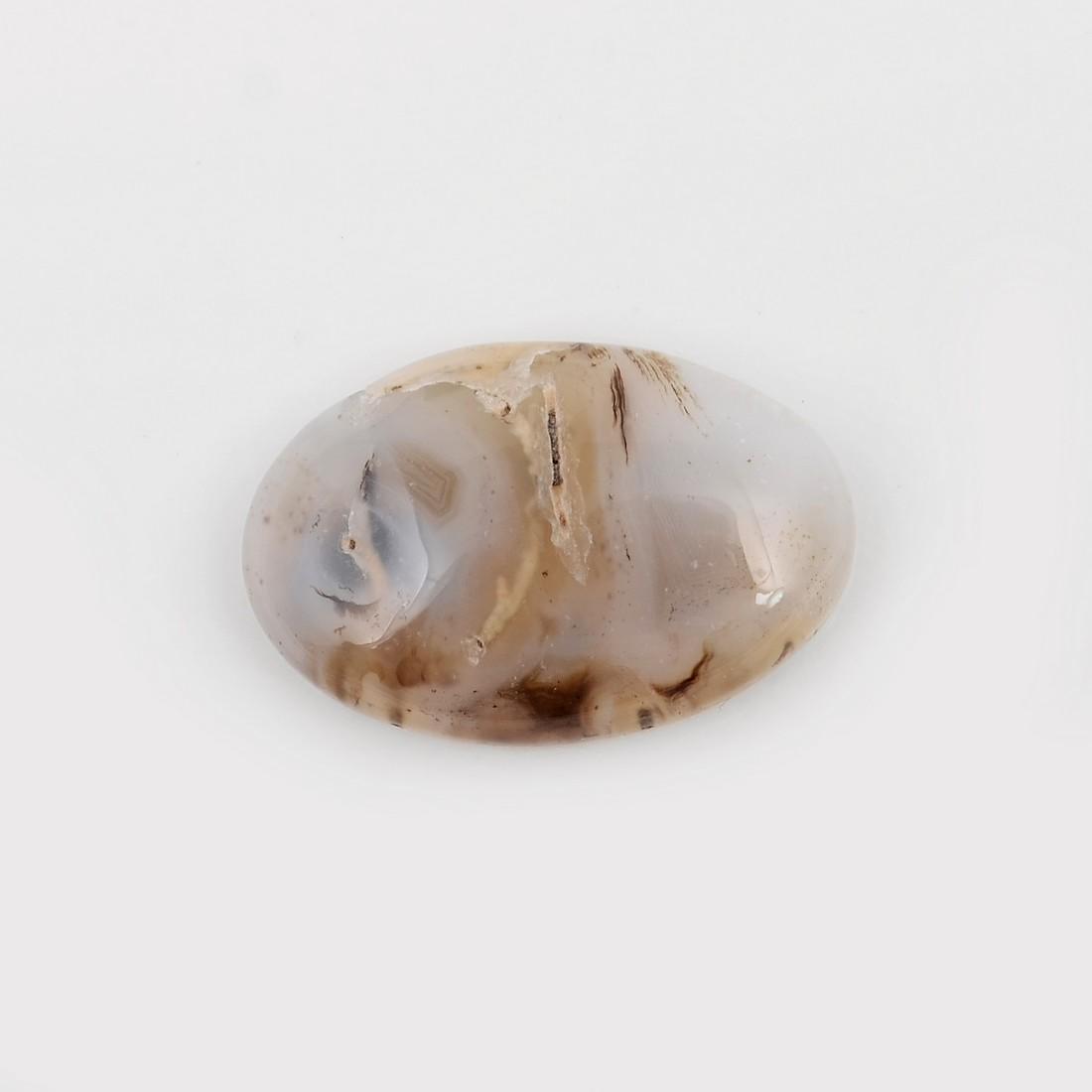 White Color 17.2 Carat Oval Shape Natural Agate Loose Gemstone 1 Pieces (1 of 7)