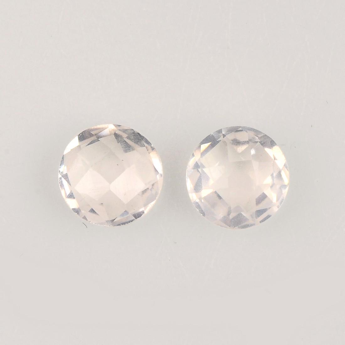 1.4 Carat Pink Color Round Natural Rose Quartz Loose Gemstone 2 Pieces (1 of 7)