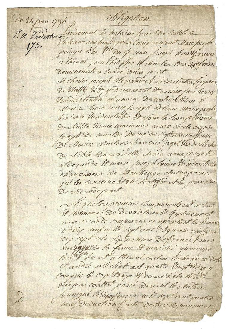 1794 Two French Manuscript Legal Documents (1 of 3)