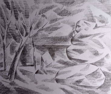 Pencil painting Rocks and trees Peter Tovpev: №Dobr 294 *** ABOUT THIS PAINTING *** * TITLE: "Rocks and trees" * ARTISTS: Peter Tovpev * SIZE: -x- cm/'-x- inches' * MEDIUM: pencil, paper * HAND PAINTED: Original painting from our