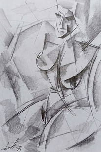 Abstract pencil painting Portrait of a naked girl Peter Tovpev: №Dobr 307 *** ABOUT THIS PAINTING *** * TITLE: "Portrait of naked girl" * ARTISTS: Peter Tovpev * SIZE: 20x14 cm/'7.87x5.51 inches' * MEDIUM: pencil, paper * HAND PAINTED: Original painting