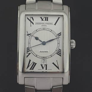 Frédérique Constant - Big Carree - Ref : FC-303 - Men - 2011-present: Brand: FrÃ©dÃ©rique Constant Model: Big Carree Reference Number: Ref : FC-303 Gender: Men Period: 2011-present Movement: Mechanical automatic Case material: Steel Extras: No Box & Papers Type: