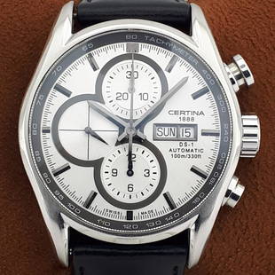 Certina - DS-1 Chronograph - Men - 2011-present: Brand: Certina Model: DS-1 Chronograph Gender: Men Movement: Mechanical automatic Case material: Steel Type: Chronograph wristwatch Shipped Insured: Yes Condition: Worn & in very good condition Case