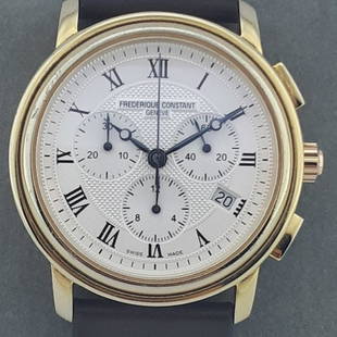 Frédérique Constant - Classics Chronograph - Ref. FC-292 - Men - 2011-present: Brand: Frédérique Constant Model: Classics Chronograph Reference Number: FC-292 Gender: Men Period: 2011-present Movement: Quartz Case material: Gold-plated Extras: No Box & Papers Type:
