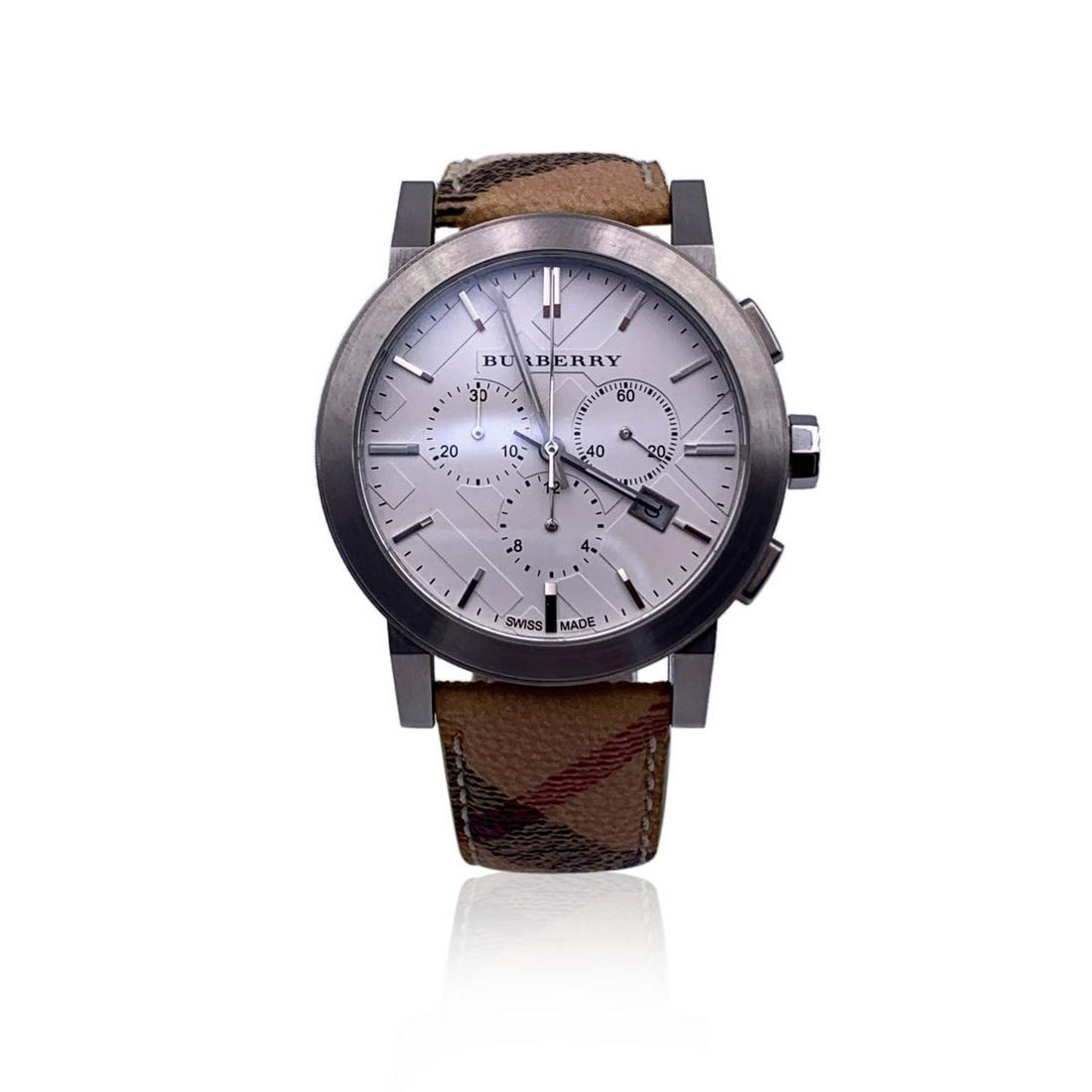 Burberry Beige Nova Check BU9360 Unisex Chronograph Watch (1 of 6)