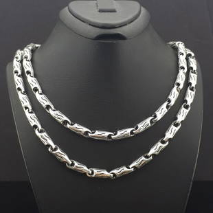 925 Sterling Silver - Necklace: Necklace Gender : Men/Women Material : 925 Sterling Silver TotaL Weight :50,26 gr Lenght :65 cm Width :4,55 mm Condition : NEW / Unused Item no:C433A -- SHIPMENT -- Items will be shipped