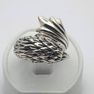 925 Sterling Silver - Ring: Ring Gender : Men Material : 925 Sterling Silver Weight : 16,31 gr Condition : NEW / Unused Size : US:10 , EU:62.1 , UK:T , D:20 mm Free resizing on demand Item no:C237 -- SHIPMENT -- 