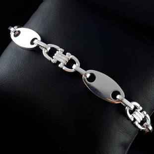 925 Sterling Silver - Bracelet: Bracelet Gender : Men Material : 925 Sterling Silver TotaL Weight :24,75 gr Lenght :22 cm Width :9,8 mm Condition : New / Unused Item no:A333A -- SHIPMENT -- Items will be shipped with