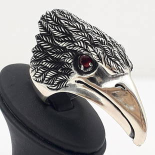 925 Sterling Silver - Ring: Ring Gender : Men Material : 925 Sterling Silver Synthetic Stone Weight : 28,22 gr Condition : NEW / Unused Size : US:11 , EU:64.6 , UK:V , D:20.5 mm Free resizing on demand Item no:C307 