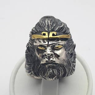 925 Sterling Silver - Ring: Ring Gender : Men Material : 925 Sterling Silver Weight : 25,9 gr Condition : NEW / Unused Size : US:9 , EU:59.5 , UK:R , D:19 mm Free resizing on demand Item no:C302 -- SHIPMENT -- 