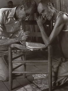 SHELBY ADAMS - Brothers Praying, 1993: Artist: Shelby Adams Title: Brothers Praying, 1993 Medium: Photo Litho, 1995, China Dimensions: 8.35x11.05" Description: Heat Wax Mounted on 11x14" Conservation Board Artist Bio: Shelby Lee Adams (195