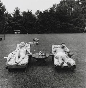 DIANE ARBUS - A Family On Their Lawn One Sunday 1968: Artist: Diane ArbusTitle: A Family On Their Lawn One Sunday in Westchester, NY, 1968Medium: Photo Litho, 2000, GermanyDimensions: 6x6.1"Description: Heat Wax Mounted on 8.5x11" Conservation