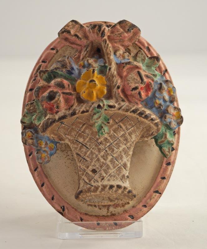 Flowers in Basket Cast Iron Hubley Doorknocker (1 of 4)
