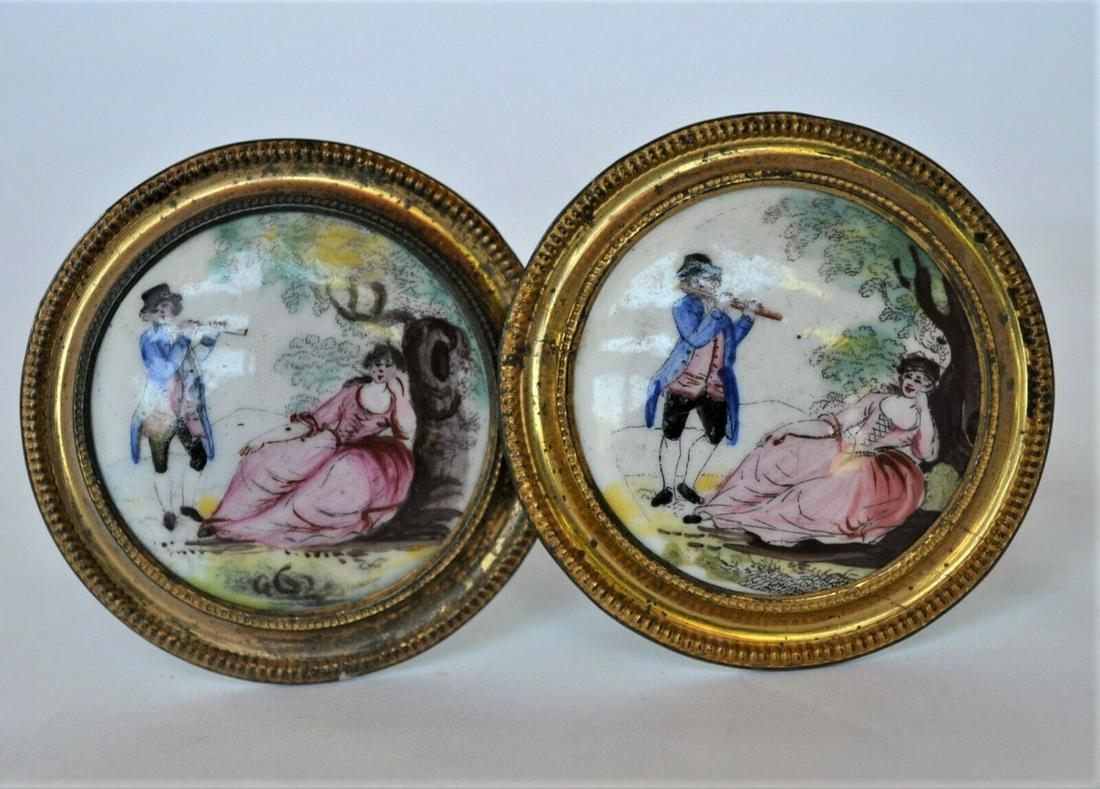 Pair Battersea Enamel Curtain Tie Backs (1 of 4)