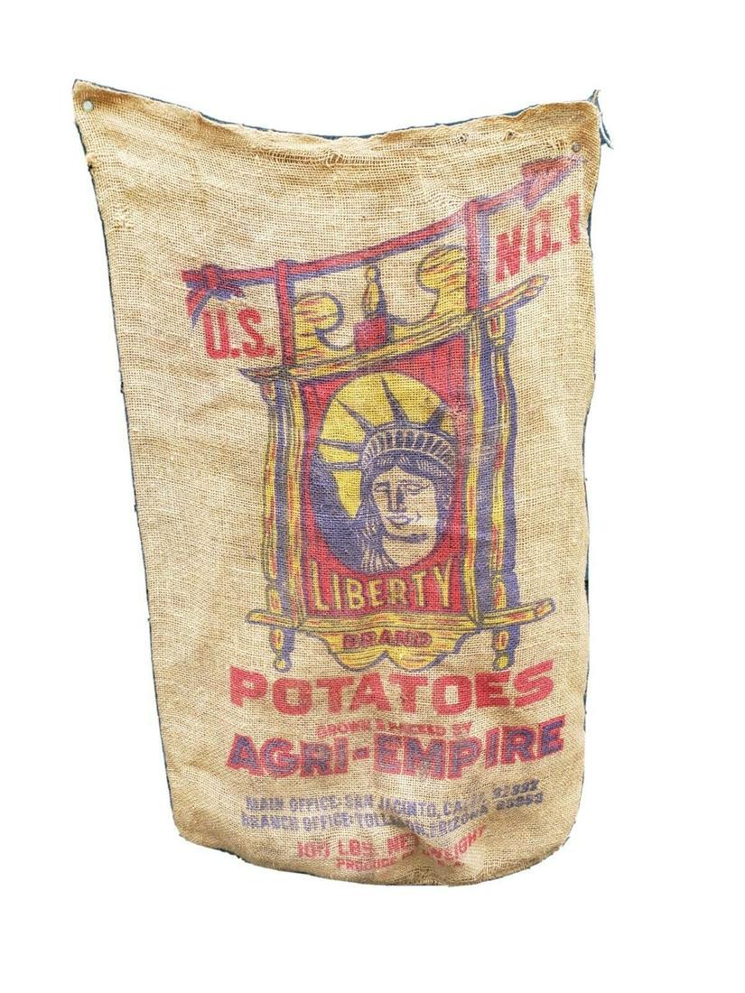 Lady Liberty potato sack bag burlap 100lbs (1 of 3)