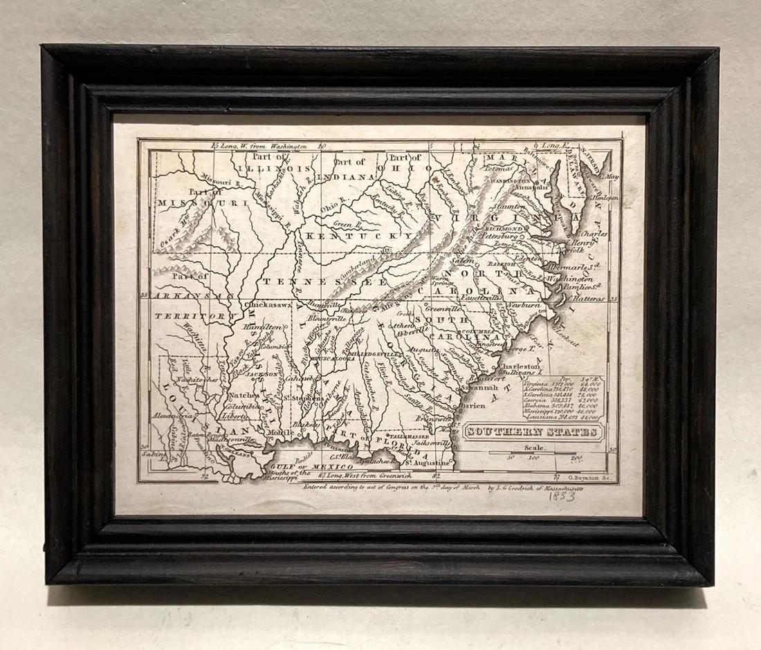 1833 map engraving of the Southern States (1 of 3)