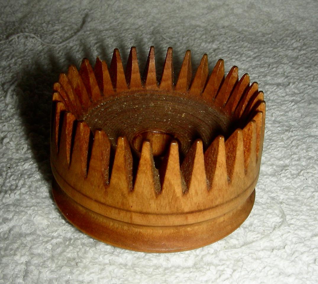 Single Shaker Beard Comb: Title: Single Shaker Beard Comb Provenance/Additional Info: A wooden, single-piece Shaker Beard Comb from the late 19th century. This delicately carved device sometimes is found in pairs (one for each