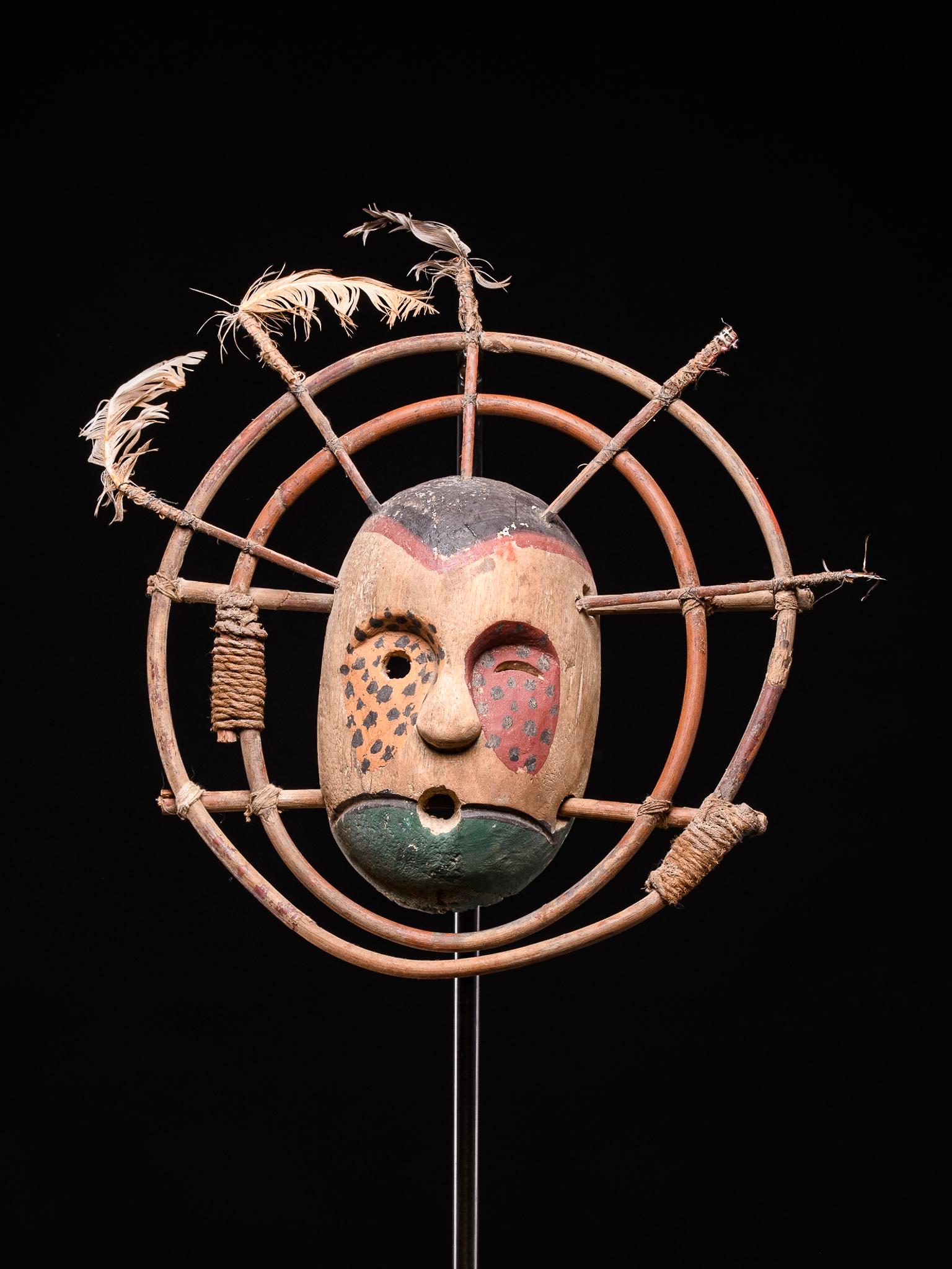 Inuit Mask, feathers, wood, pigment - (Native America) (1 of 6)