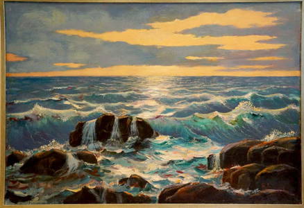 Oil painting Sunset at sea Zakharov Fedor Zakharovich