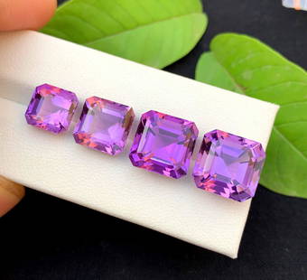 Asscher Cut Amethyst Loose Gemstones Lot 27.50 carats: Asscher Cut Amethyst Loose Gemstones Lot weight - 27.50 carats biggest piece dimensions - 12.2*12.2*10 mm smallest piece dimensions : 9.5*9.2*7.5 mm pieces : 4 Birthstone : February Zodiac Sign :