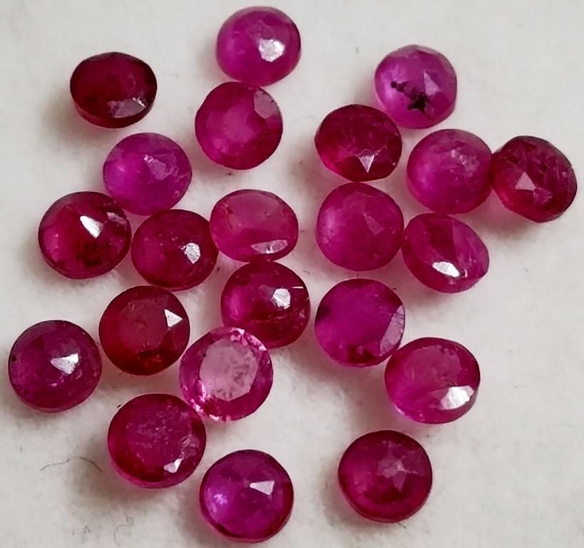 8.30 Ct. Natural Round MM Size Red Ruby Gemstone Lot (1 of 1)