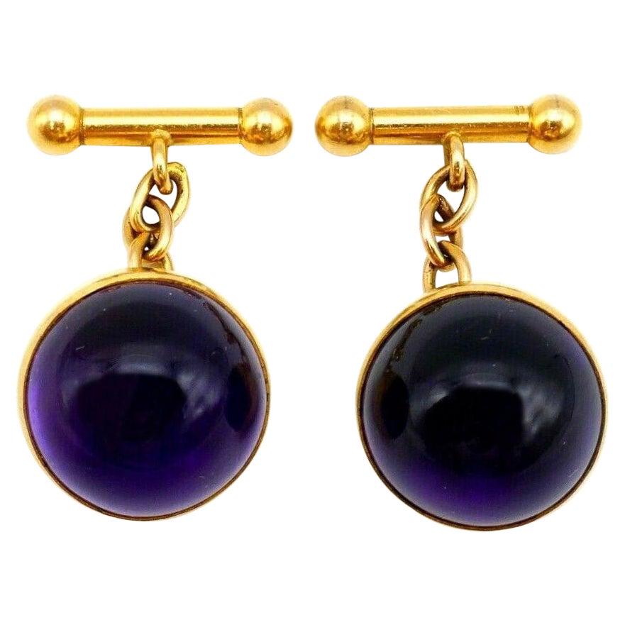 Antique Yellow Gold Amethyst Cufflinks (1 of 8)